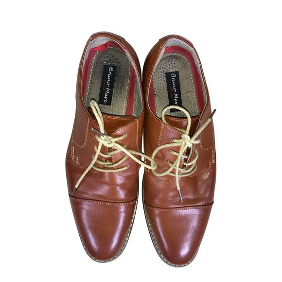 Bruno Marc New York Dress Shoes Men’s Size 12W Brown Faux Leather Oxford Loafer
